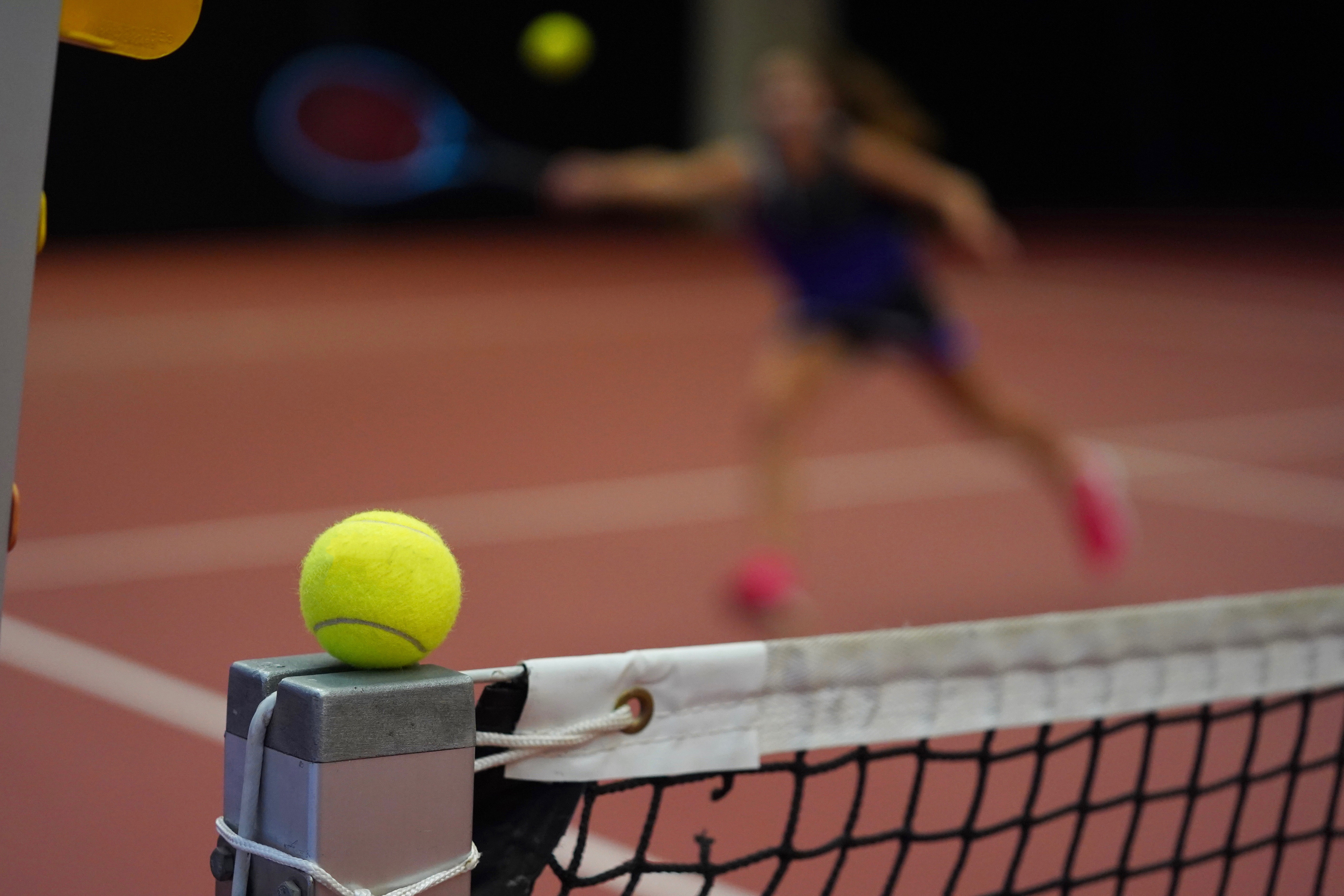 Bal op voorgrond net