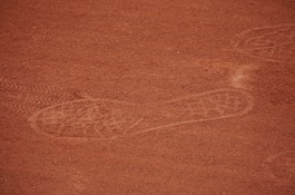 Gravel voetstap afdruk